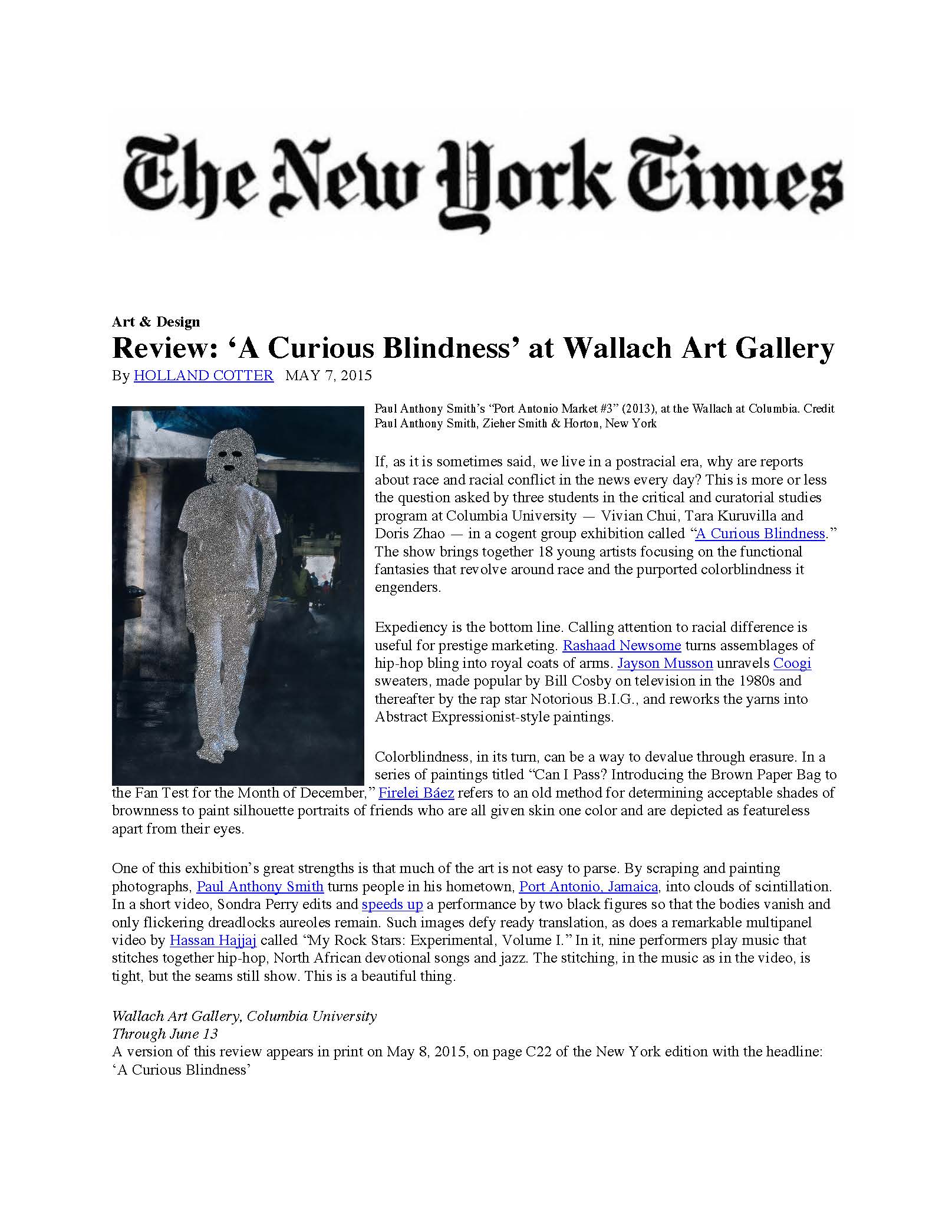 A Curious Blindness_NYT Review